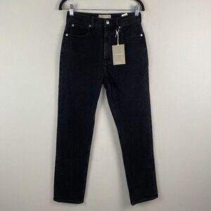 Everlane The Way Slim Jeans Size 27S Short Washed Black High Rise Organic Cotton